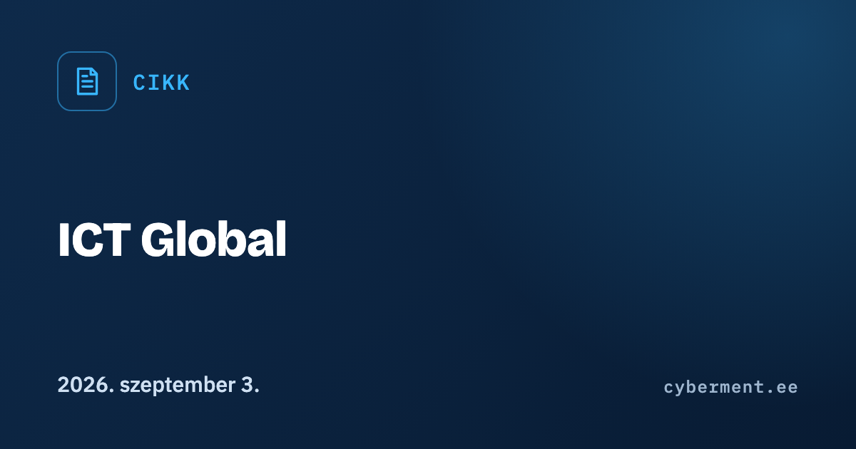 Cikk: ICT Global, 2026. szeptember 3.